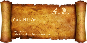 Abt Milán névjegykártya